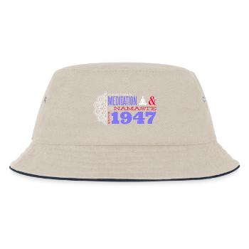 1947 - 78 Jahre Meditation & Harmonie - Kinder Bucket Hat - Natur/Navy - Vorne