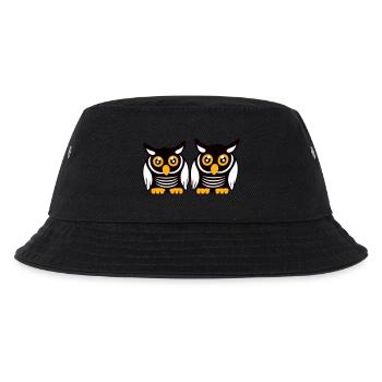 2 Eulen Team Vogel Freunde zwei Schleiereulen Crew - Kinder Bucket Hat - Schwarz - Vorne