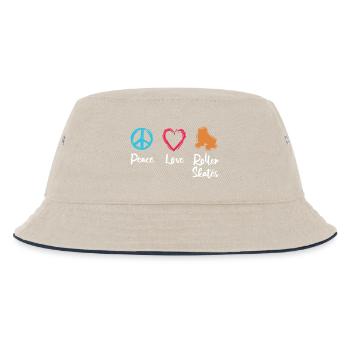 Frieden Liebe Rollerskates - Kinder Bucket Hat - Natur/Navy - Vorne