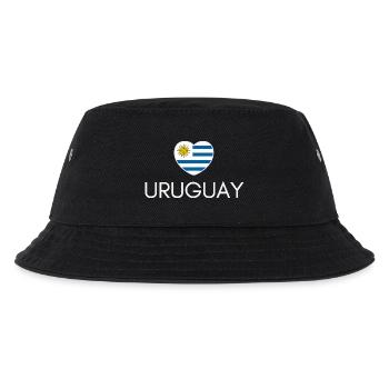 Heart with Uruguay flag, I love Uruguay - Kids’ Bucket Hat - black - Front