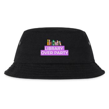 Bibliothek und Bücher sind besser als Party  - Kinder Bucket Hat - Schwarz - Vorne