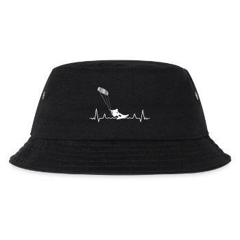 Kitesurfen Windsurfen Kardiogramm - Kinder Bucket Hat - Schwarz - Vorne