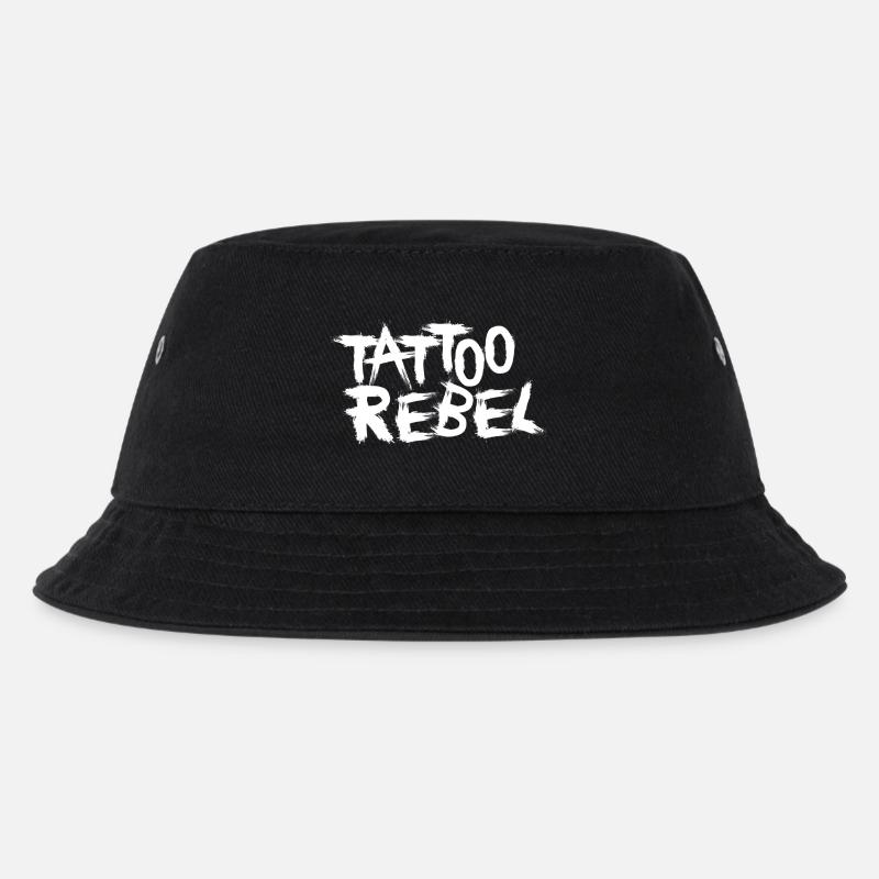 Tattoo Rebel white - Kinder Bucket Hat - Schwarz