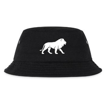 Löwe Silhouette Safari Afrika Vektor - Kinder Bucket Hat - Schwarz - Vorne