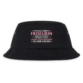 Friseurin Chefin oder Meisterin - Kinder Bucket Hat - Schwarz - Vorne