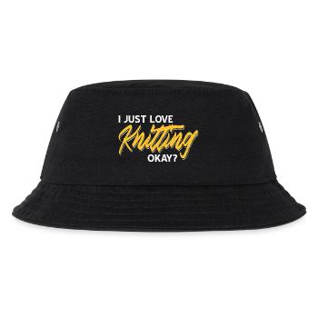 I Just Love Knitting Okay Funny Quote for Yarn - Kinder Bucket Hat - Schwarz - Vorne