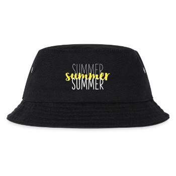 Summer Typo Overlay Gelbes Script - Kinder Bucket Hat - Schwarz - Vorne