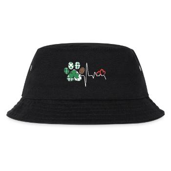 Kleeblatt Rhythmus Herzschlag - Kinder Bucket Hat - Schwarz - Vorne