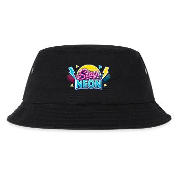 Stay Neon Retro Burst - Kinder Bucket Hat - Schwarz - Vorne