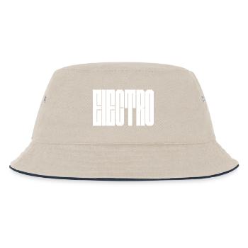 Monochrome vertikale Glyphen - Kinder Bucket Hat - Natur/Navy - Vorne