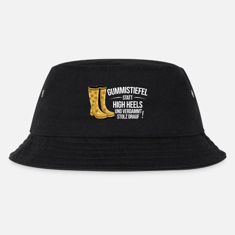 Gummistiefel statt High Heels - Kinder Bucket Hat - Schwarz