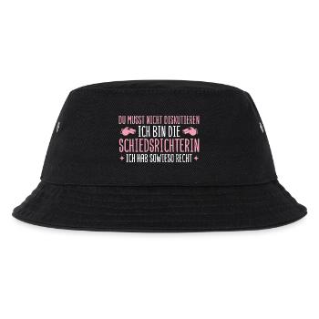 Schiedsrichterin hat sowieso recht Unparteiische - Kinder Bucket Hat - Schwarz - Vorne