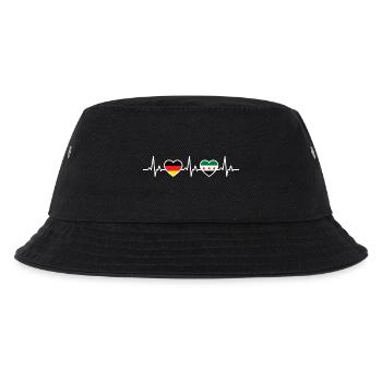 Syria Germany Heartbeat Flag Syrians - Kids’ Bucket Hat - black - Front