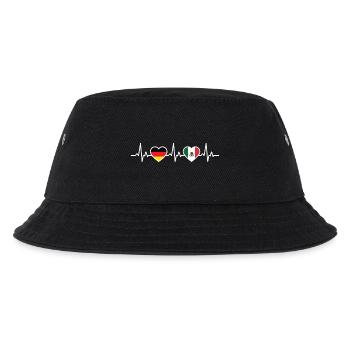 Mexiko Deutschland Herzschlag Flagge Mexikaner - Kinder Bucket Hat - Schwarz - Vorne