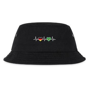Brasilien Deutschland Herzschlag Flagge Brasili - Kinder Bucket Hat - Schwarz - Vorne