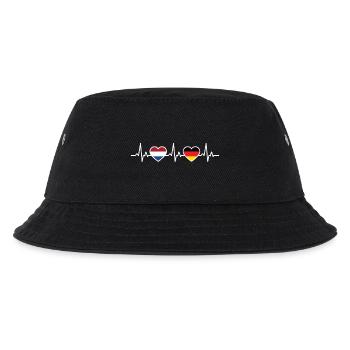 Niederlande Deutschland Herzschlag Niederländer - Kinder Bucket Hat - Schwarz - Vorne