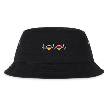 Armenien Deutschland Herzschlag Flagge Armenier - Kinder Bucket Hat - Schwarz - Vorne