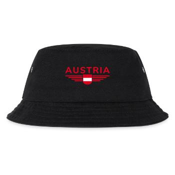 Österreich Fan T Shirt Outfit Design - Kinder Bucket Hat - Schwarz - Vorne