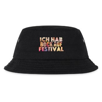 Ich hab Bock auf Festival - Kinder Bucket Hat - Schwarz - Vorne