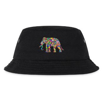Elefant bunte Farbkleckse Geschenk Geschenkidee - Kinder Bucket Hat - Schwarz - Vorne