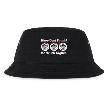 Nine-Dart Finish? Mach' ich täglich. - Kinder Bucket Hat - Schwarz - Vorne