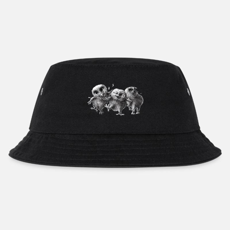 drei glückliche eulen - Kinder Bucket Hat - Schwarz