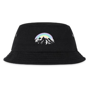 Regenbogen und Berge - Kinder Bucket Hat - Schwarz - Vorne