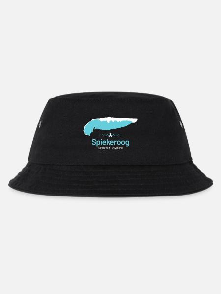 Spiekeroog | Design-Landkarte - Kinder Bucket Hat - Schwarz