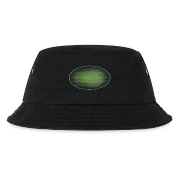 Oval grün gepunktet, mit Rahmen - Kinder Bucket Hat - Schwarz - Vorne