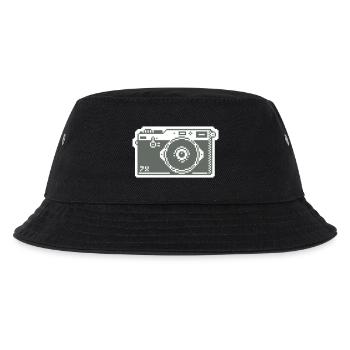 8bit pixel retro fotoapparat - Kinder Bucket Hat - Schwarz - Vorne
