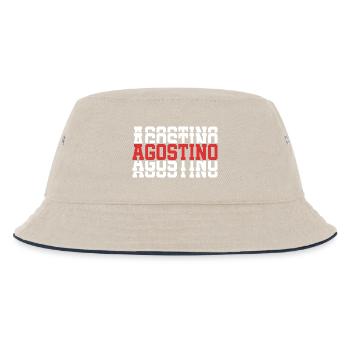 Agostino t-shirt stacked text gift t-shirt - Kids’ Bucket Hat - ecru/navy - Front