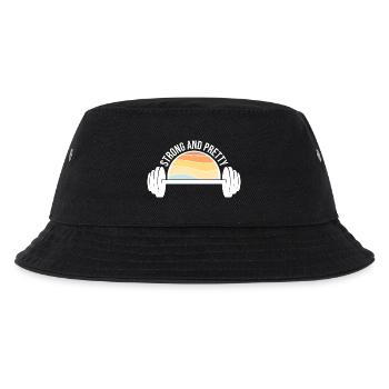 Strong And Pretty Funny Gym Fitness Saying - Kids’ Bucket Hat - black - Front