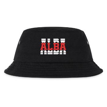 T-Shirt Alba T-Shirt Geschenkidee gestapelter Text - Kinder Bucket Hat - Schwarz - Vorne