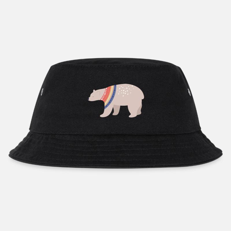 Weihnachten Eisbär - Kinder Bucket Hat - Schwarz