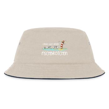 Candle Light Dinner Fischbrötchen Meer Spruch - Kinder Bucket Hat - Natur/Navy - Vorne