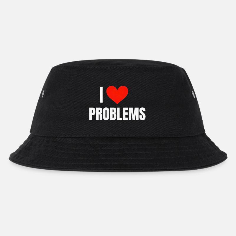 I ❤️ Problems - Kids’ Bucket Hat - black
