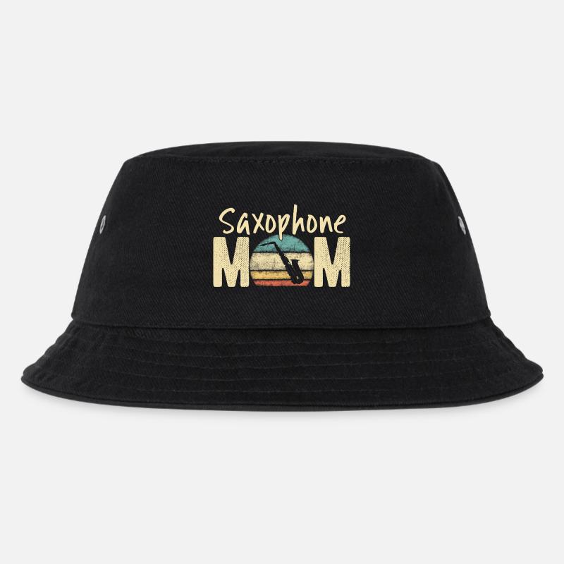 Saxophon Mama Retro Vintage Marching Band Design - Kinder Bucket Hat - Schwarz