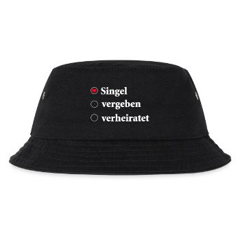 Beziehungsstatus Auswahl Singel mit Herzsymbol - Kinder Bucket Hat - Schwarz - Vorne