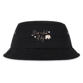 Nap o'clock all day, Elefant beige - Kinder Bucket Hat - Schwarz - Vorne