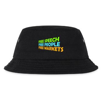 Free Speech Markets People Libertär Freiheit Logo - Kinder Bucket Hat - Schwarz - Vorne
