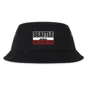 Seattle Washington Ferry Retro-Typografie-Souvenir - Kinder Bucket Hat - Schwarz - Vorne