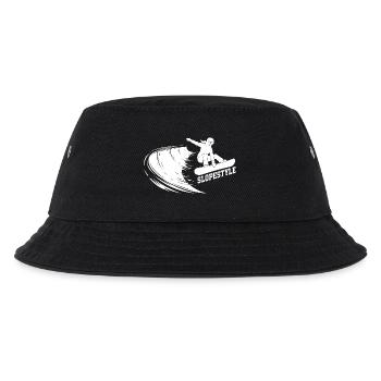 Slopestyle Snowboard Action in the Mountains - Kids’ Bucket Hat - black - Front