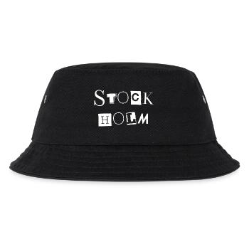 Stockholmer Schwarz-Weiß-Textdesign - Kinder Bucket Hat - Schwarz - Vorne