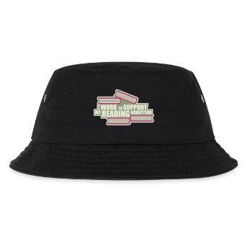 I Work To Support My Reading Addiction Books Logo - Kids’ Bucket Hat - black - Front
