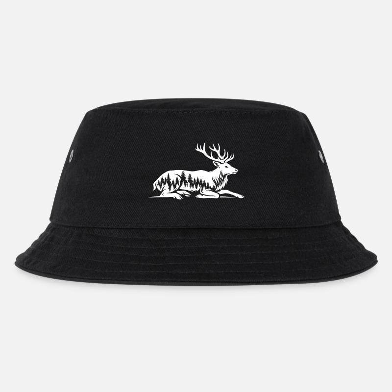  Hirsch - Kinder Bucket Hat - Schwarz