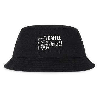 Katzenkaffee Jetzt! Morgenmuffel Kaffeeliebhaber - Kinder Bucket Hat - Schwarz - Vorne