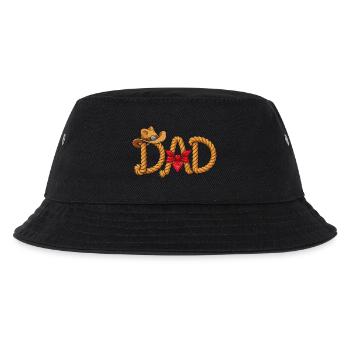 Bester Papa Cowboy Western Seil Design - Kinder Bucket Hat - Schwarz - Vorne
