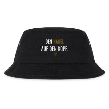 Den NAGEL auf den Kopf –Fussball Weltmeisterschaft - Kinder Bucket Hat - Schwarz - Vorne