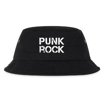 Punkrock Distressed Typografie - Kinder Bucket Hat - Schwarz - Vorne