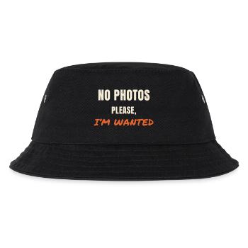 No Photos Please I'm Wanted Spruch Statement - Kids’ Bucket Hat - black - Front